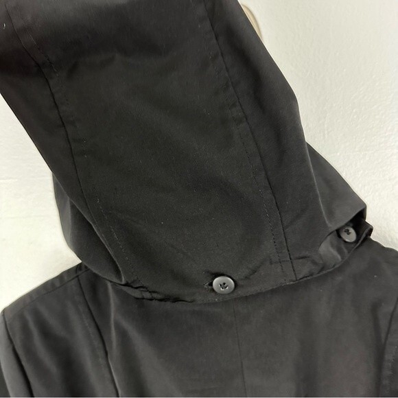 Calvin Klein Black Trenchcoat With Detachable Hood Size Medium - Picture 13 of 16